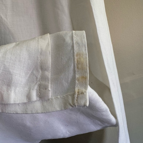 Johnny Was Vintage White Collared Linen Shirt with Floral Details, Size L - Picture 7 of 16